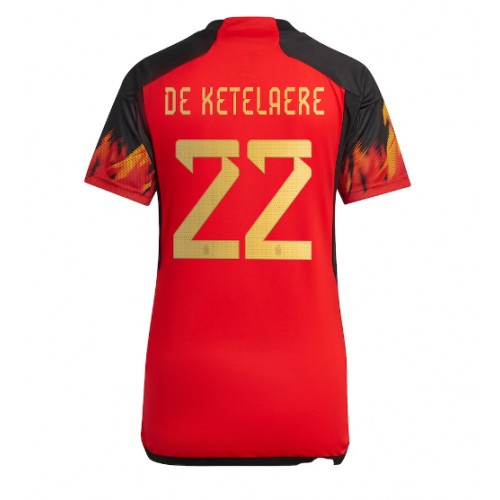 Fotbalové Dres Belgie Charles De Ketelaere #22 Dámské Domácí MS 2022 Krátký Rukáv